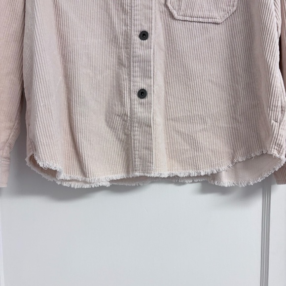 Zara Corduroy Oversized Cropped Cream Jacket Small - Picture 4 of 8